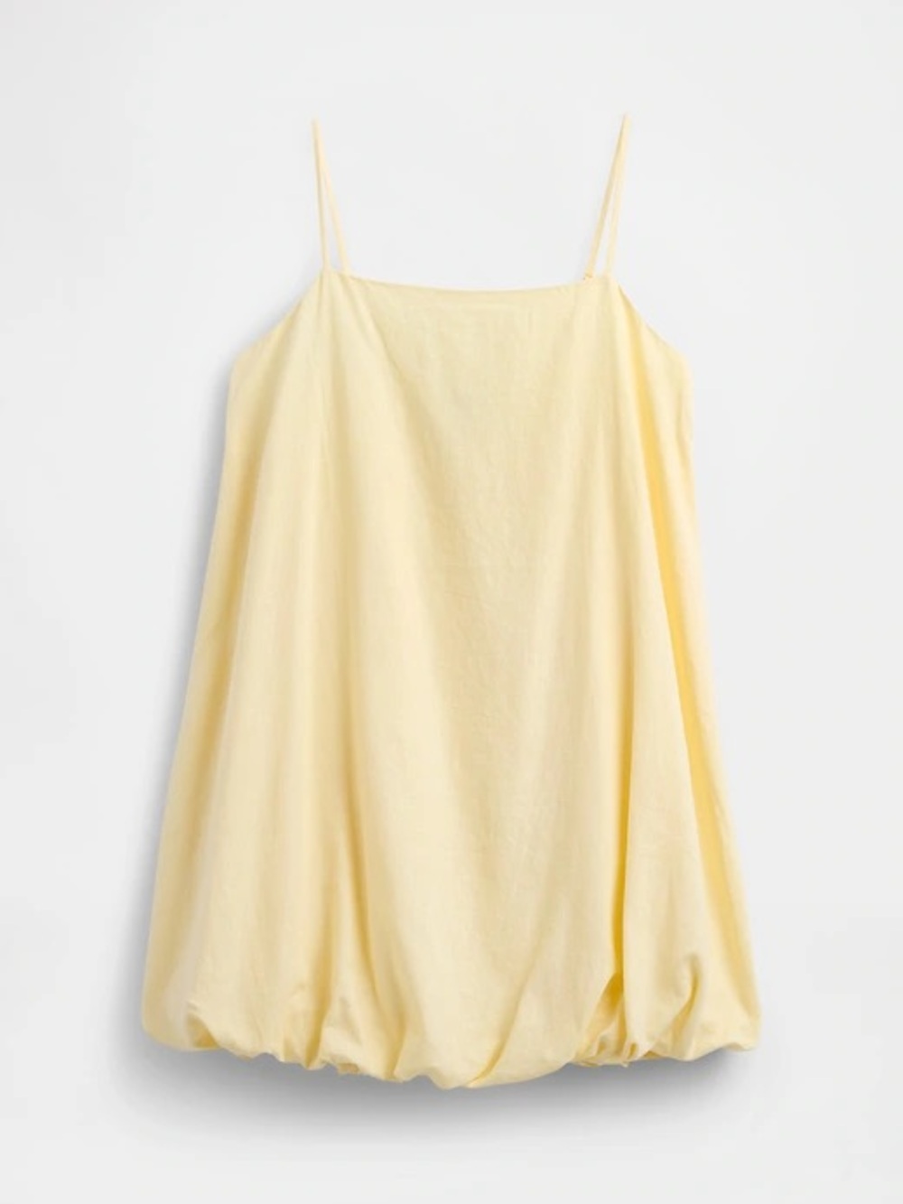 GAP Butter Yellow Linen Blend Bubble Hem Mini Dress S NWT